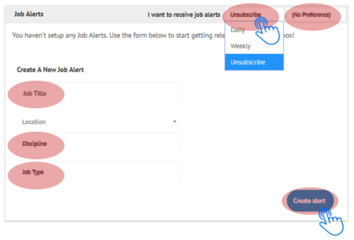 How to create a job alert in JAC Recruitment